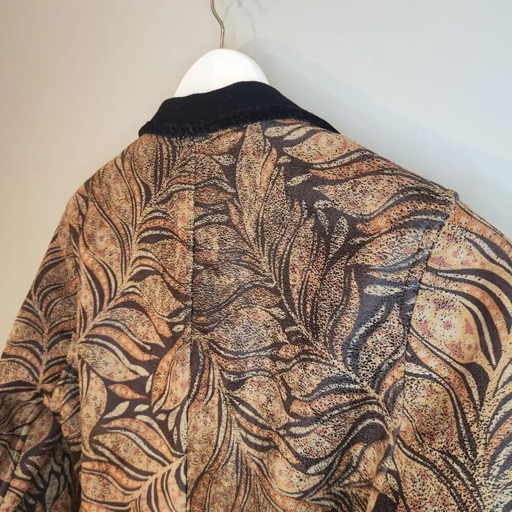 Khangura Faux Suede Jacket Art to Wear Western Eclectic Fall Layering - Size S